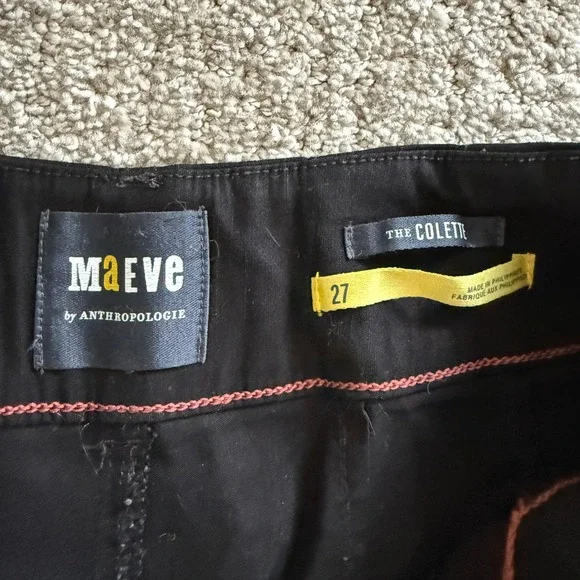 Maeve Colette Black Wide Leg Crop Linen Blend Pants 27 Minimal Coastal Career - Picture 7 of 10